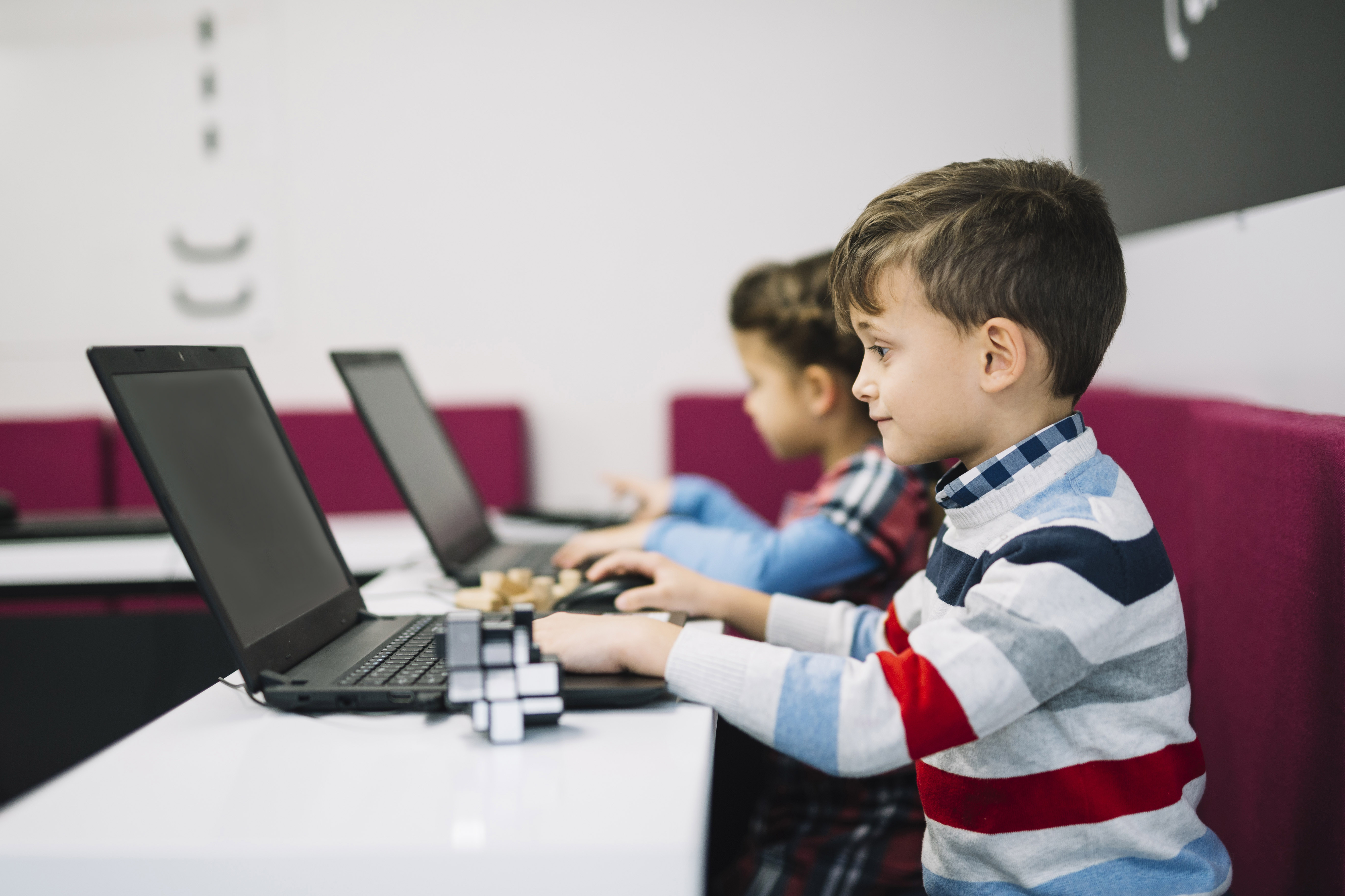 Students using laptops